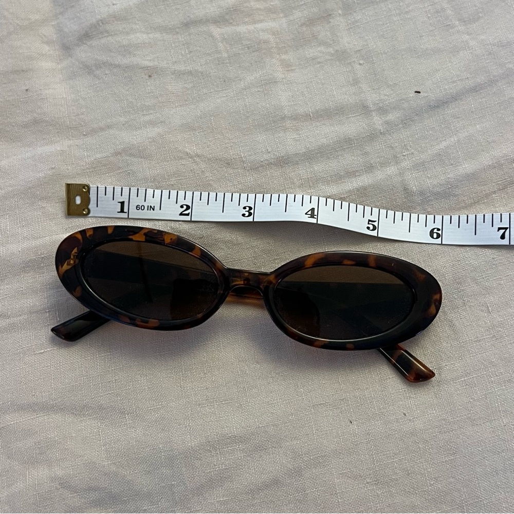 Tortoise Shell Oval Sunglasses - image 2